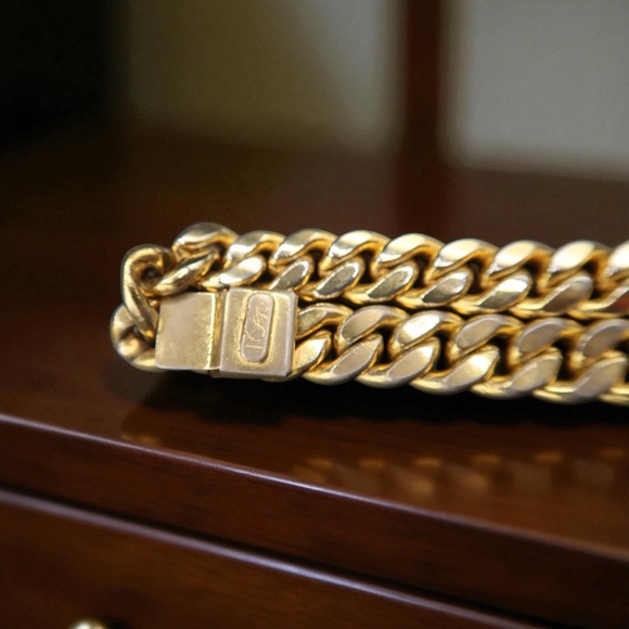 YSL Vintage Cuban Link Gold Chain Necklace - Picture 10 of 12